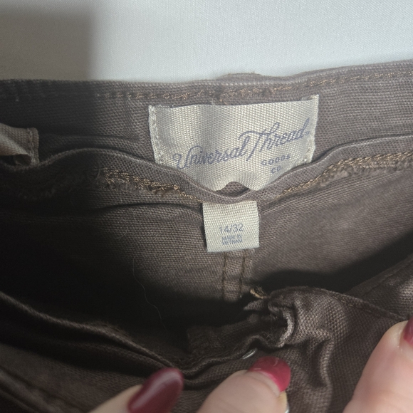 Universal Thread Women’s Brown High-Rise Utility Shorts Size 14/32 Double Button - Picture 3 of 4